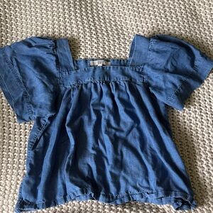 LOFT Casual Blue Denim Blouse